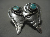 Unique!! Fabulous Vintage Native American Navajo Sterling Silver Turquoise Earrings Old-Nativo Arts