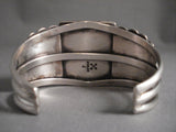 Unique!! Huge Squared Concho Native American Jewelry Silver Big Flank Sterling Bracelet-Nativo Arts