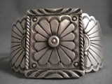 Unique!! Huge Squared Concho Native American Jewelry Silver Big Flank Sterling Bracelet-Nativo Arts