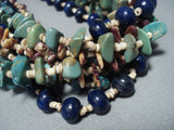 Unique!! Navajo Native American Jewelry jewelry Turquoise Lapis Whitegoat Necklace-Nativo Arts