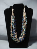 Unique!! Navajo Native American Jewelry jewelry Turquoise Lapis Whitegoat Necklace-Nativo Arts
