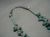 Unique Rare! Vintage Santo Domingo/ Navajo Royston Turquoise Native American Jewelry Silver Necklace Old-Nativo Arts