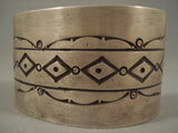 Unique Rug Designs Vintage Navajo Sterling Native American Jewelry Silver Bracelet-Nativo Arts