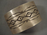 Unique Rug Designs Vintage Navajo Sterling Native American Jewelry Silver Bracelet-Nativo Arts