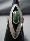 Unique Shadowbox Vintage Native American Jewelry Navajo Royston Turquoise Sterling Silver Ring Old-Nativo Arts