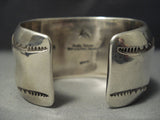 Unique Synergy Vintage Navajo Orville Tsinnie Thick Sterling Native American Jewelry Silver Bracelet-Nativo Arts