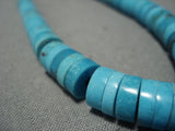 Unique!! Vintage Native American Jewelry Navajo Turquoise Sterling Silver Heishi Necklace Old-Nativo Arts