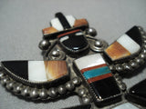 Unique Vintage Native American Jewelry Zuni Sterling Silver Turquoise Kachina Pin Old-Nativo Arts