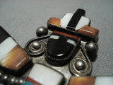 Unique Vintage Native American Jewelry Zuni Sterling Silver Turquoise Kachina Pin Old-Nativo Arts