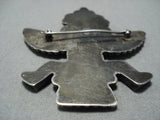 Unique Vintage Native American Jewelry Zuni Sterling Silver Turquoise Kachina Pin Old-Nativo Arts
