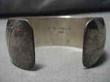 Unique Vintage Native American Navajo Triple Diagonals Sterling Silver Bracelet Old-Nativo Arts