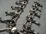 Unique! Vintage Native American Navajo Turquoise Sterling Silver Shell Squash Blossom Necklace-Nativo Arts