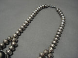 Unique! Vintage Native American Navajo Turquoise Sterling Silver Shell Squash Blossom Necklace-Nativo Arts