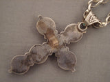Unique!! Vintage Navajo 'Big Ambers' Ancient Tree Sap Native American Jewelry Silver Cross Necklace Old-Nativo Arts