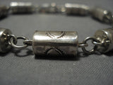 Unique Vintage Navajo Native American Sterling Silver Bracelet Old-Nativo Arts