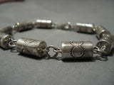 Unique Vintage Navajo Native American Sterling Silver Bracelet Old-Nativo Arts
