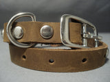 Unique!! Vintage Navajo Sterling Native American Jewelry Silver Royston Turquoise Dog Collar Bracelet-Nativo Arts