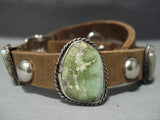 Unique!! Vintage Navajo Sterling Native American Jewelry Silver Royston Turquoise Dog Collar Bracelet-Nativo Arts