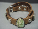 Unique!! Vintage Navajo Sterling Native American Jewelry Silver Royston Turquoise Dog Collar Bracelet-Nativo Arts