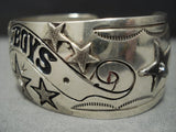 Unique!! Vintage Navajo Sterling Silver Cowboys Bracelet-Nativo Arts