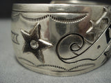 Unique!! Vintage Navajo Sterling Silver Cowboys Bracelet-Nativo Arts