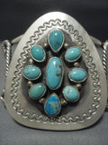 Unique Vintage Navajo Triangular Turquoise Sterling Native American Jewelry Silver Cuff Bracelet-Nativo Arts