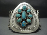 Unique Vintage Navajo Triangular Turquoise Sterling Native American Jewelry Silver Cuff Bracelet-Nativo Arts
