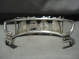 Unique Vintage Navajo Turquoise Shell 'Native American Jewelry Silver Bird' Bracelet Old-Nativo Arts