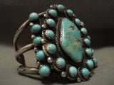 Useum Quality Vintage Navajo Blue Royston Turquoise Native American Jewelry Silver Bracelet-Nativo Arts