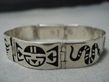Useum Vintage Hopi Sterling Silver Clasp Link Native American Jewelry Bracelet Old-Nativo Arts