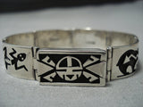 Useum Vintage Hopi Sterling Silver Clasp Link Native American Jewelry Bracelet Old-Nativo Arts