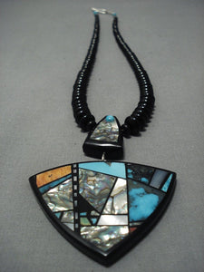 Very Famous Santo Domingo Turquoise Sterling Native American Jewelry Silver Inlaid Necklace-Nativo Arts