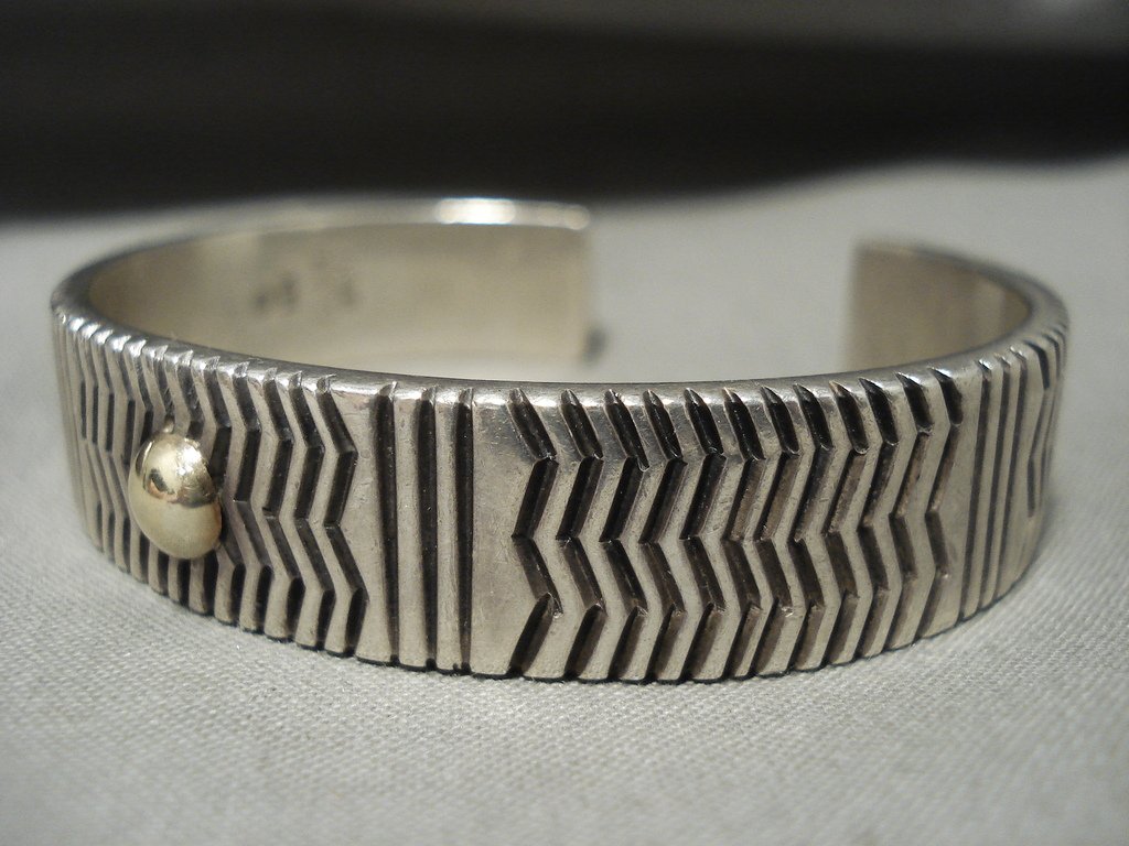 Very Famous Vintage Navajo Kee Yazzie Thick 14k Gold Expert Native