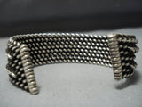 Very Heavy Vintage Navajo Spiral Sterling Silver Cuff Native American Jewelry Bracelet-Nativo Arts