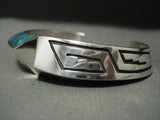 Very Important Navajo Lonn Parker Turquoise Native American Jewelry Silver Geometric Bracelet-Nativo Arts