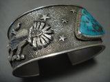 Very Important Navajo Philander Begay Turquoise Kachina Star Native American Jewelry Silver Bracelet-Nativo Arts