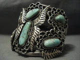 Very Important! Rare Mastrada Turquoise Vintage Navajo Huge Native American Jewelry Silver Bracelet-Nativo Arts