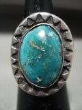 Very Important Vintage Hopi Ralph Tawangyaouma Turquoise Native American Jewelry Silver Ring-Nativo Arts