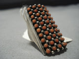 Very Important!! Vintage Native American Jewelry Zuni Coral Thomas Hannaweekee Sterling Silver Ring-Nativo Arts