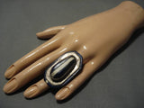 Very Important!! Vintage Native American Navajo Gibson Nez Lapis Sterling Silver Ring Old-Nativo Arts
