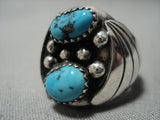 Very Important Vintage Native American Navajo Raymond Yazzie Turquoise Sterling Silver Ring-Nativo Arts