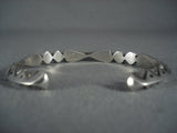 Very Important Vintage Navajo Ray Adakai Sterling Native American Jewelry Silver Bracelet-Nativo Arts
