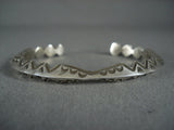 Very Important Vintage Navajo Ray Adakai Sterling Native American Jewelry Silver Bracelet-Nativo Arts