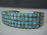 Very Important!! Vintage Zuni Dishta Turquoise Style Sterling Native American Jewelry Silver Bracelet-Nativo Arts