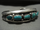 Very Important Vintage Zuni 'Horace Iule' Turquoise Native American Jewelry Silver Bracelet-Nativo Arts