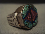 Very Improtant Vintage Navajo Carl & Irene Clark Extreme Turquoise Native American Jewelry Silver Ring-Nativo Arts