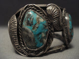 Very Old And Large Turquoise Native American Jewelry Silver Bracelet-Nativo Arts