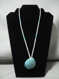 Very Old Early Santo Domingo Vintage Turquoise Mosaic Heishi Native American Jewelry Silver Necklace-Nativo Arts