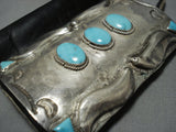 Very Old Huge Vintage Native American Jewelry Navajo Turquoise Sterling Silver Ketoh Bracelet Old-Nativo Arts