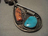 Very Old Navajo Blue Gem Turquoise Native American Jewelry Silver Tube Necklace Vintage-Nativo Arts